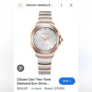 Citizen Ceci Two-Tone
Diamond Eco-Drive Sapphire Woman’s Watch